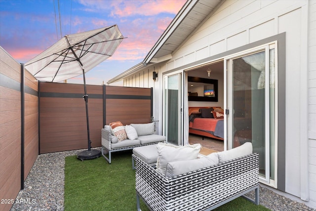 view of patio / terrace with an outdoor living space