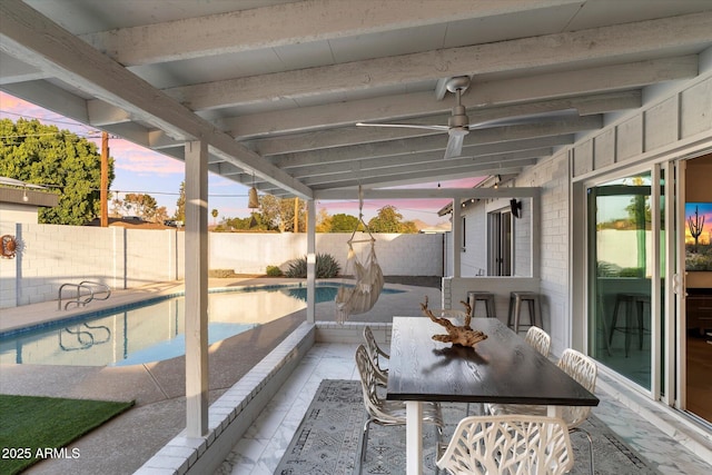 view of patio / terrace featuring a fenced in pool and a fenced backyard