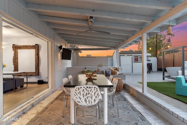 view of patio featuring visible vents