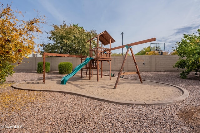 view of jungle gym