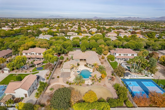 aerial view featuring a mountain view