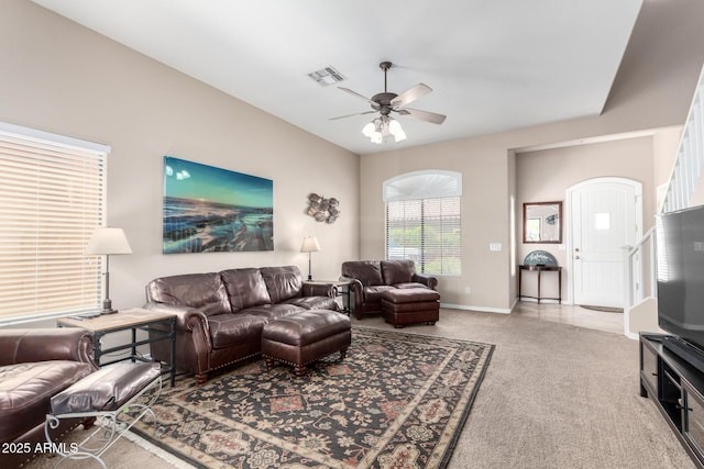 3041 E Fremont Rd, Phoenix, AZ 85042 - living area featuring carpet flooring and a ceiling fan
