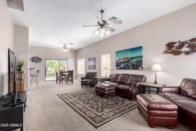 3041 E Fremont Rd, Phoenix, AZ 85042 - carpeted living room featuring a ceiling fan