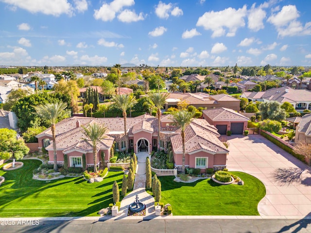 aerial view with a residential view