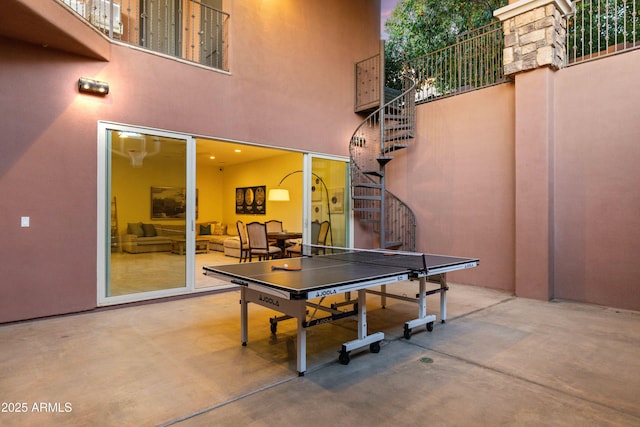 view of patio with stairs