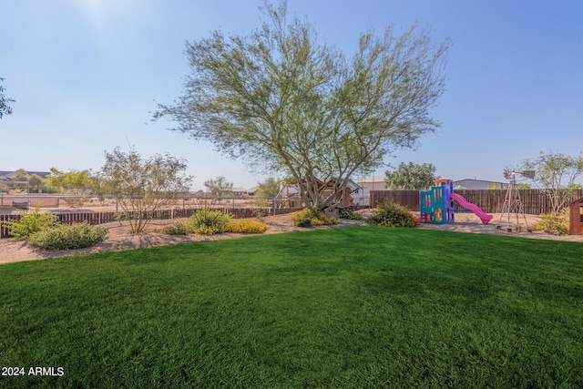 view of yard featuring a playground