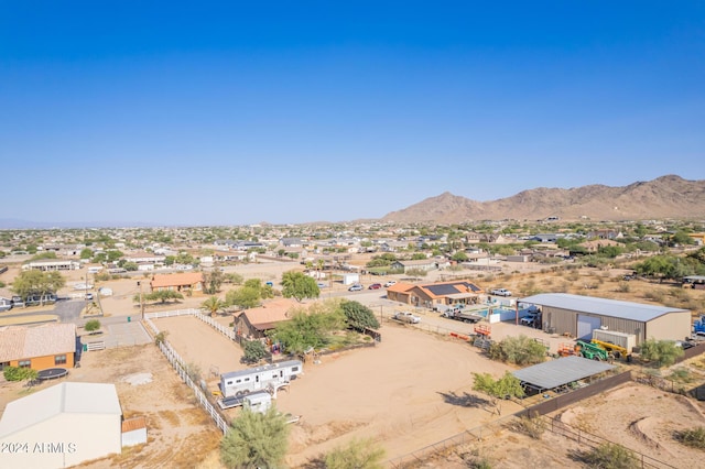 drone / aerial view with a mountain view