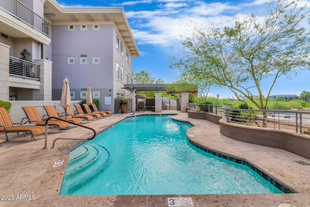 view of pool with a patio