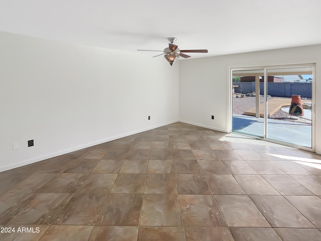 unfurnished room featuring ceiling fan