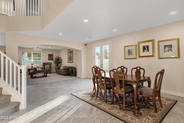 dining area featuring french doors