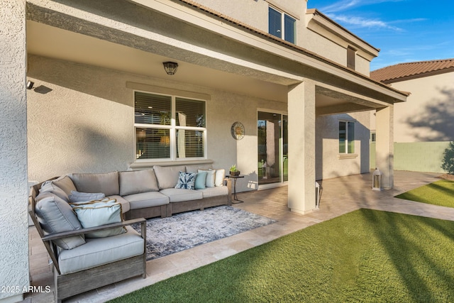 view of patio featuring outdoor lounge area