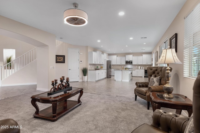 view of carpeted living room