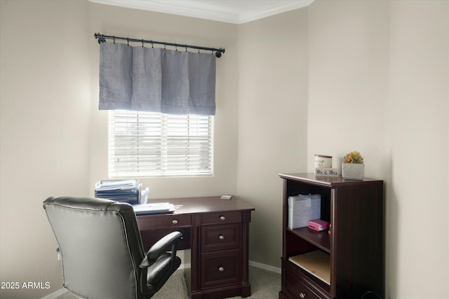 view of carpeted office