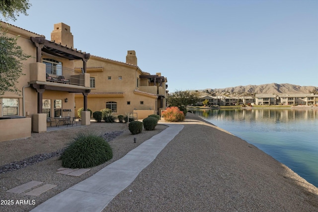 exterior space with a mountain view