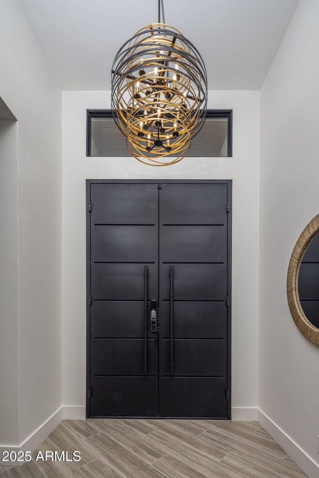 entrance foyer with light hardwood / wood-style floors