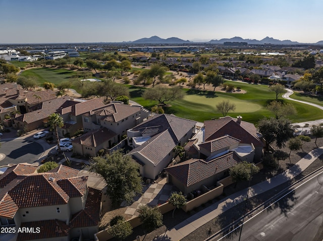 bird's eye view with a mountain view