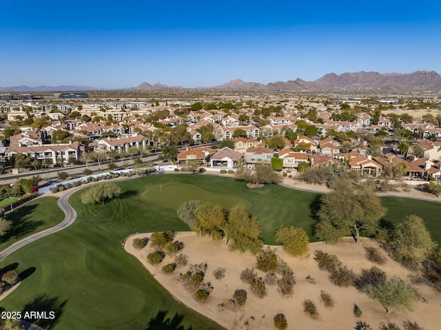 drone / aerial view with a mountain view