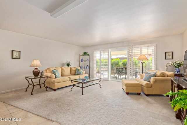 view of tiled living room