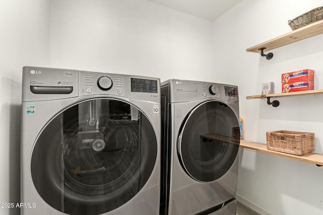 laundry room featuring washer and dryer