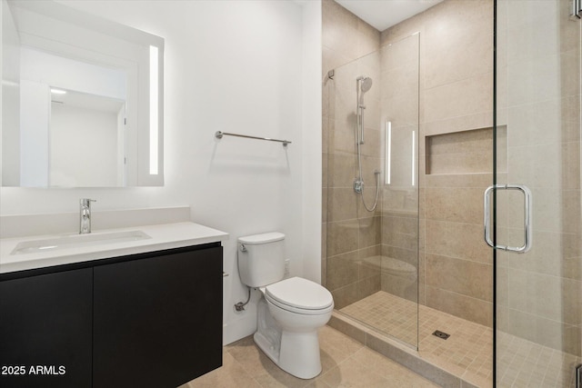 19355 N 73rd Way Unit E-4014, Scottsdale, AZ 85255 - bathroom featuring a stall shower, vanity, and tile patterned floors