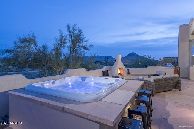 28437 N 112th Way, Scottsdale, AZ 85262 - view of pool with a mountain view, a patio area, and an outdoor hot tub