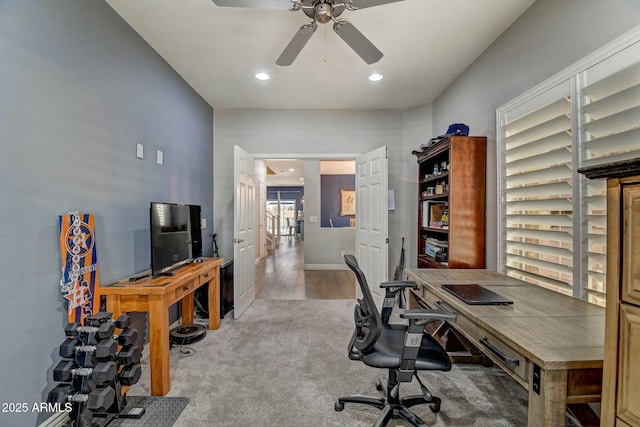 10249 E Kinetic Dr, Mesa, AZ 85212 - carpeted office with ceiling fan, recessed lighting, and baseboards