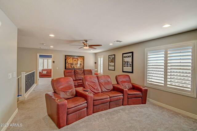 10249 E Kinetic Dr, Mesa, AZ 85212 - cinema featuring light carpet, recessed lighting, plenty of natural light, and baseboards
