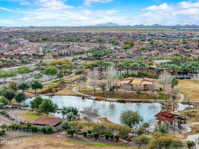 10249 E Kinetic Dr, Mesa, AZ 85212 - aerial view of property and surrounding area featuring nearby suburban area and a water and mountain view