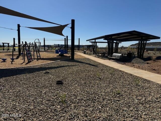 view of community jungle gym