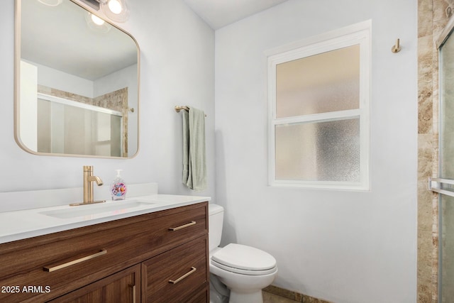 855 S Revolta Cir, Mesa, AZ 85208 - bathroom featuring vanity, toilet, and a shower stall