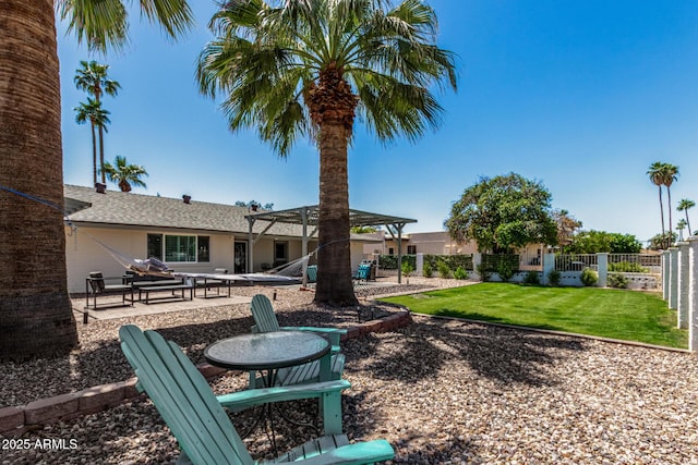 855 S Revolta Cir, Mesa, AZ 85208 - view of yard featuring a pergola, fence, and a patio