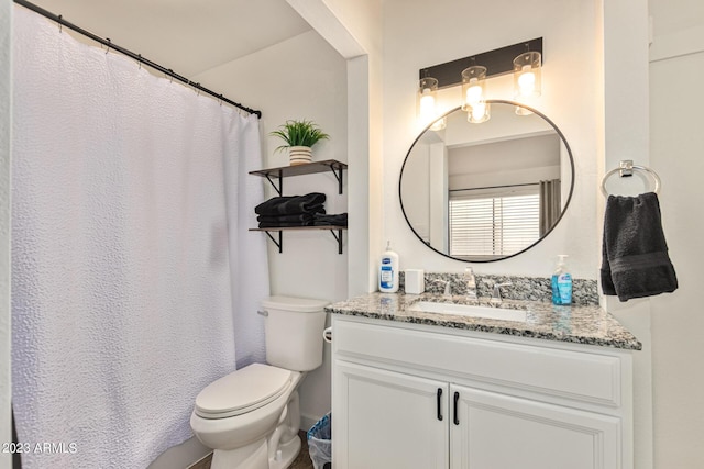 full bathroom with toilet and vanity