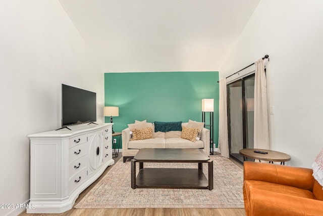 living area with light wood-style flooring