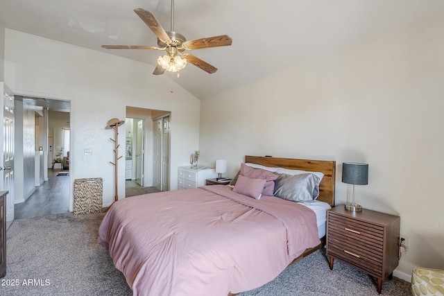 1331 W Baseline Rd Unit 360, Mesa, AZ 85202 - carpeted bedroom with vaulted ceiling, ceiling fan, and a closet
