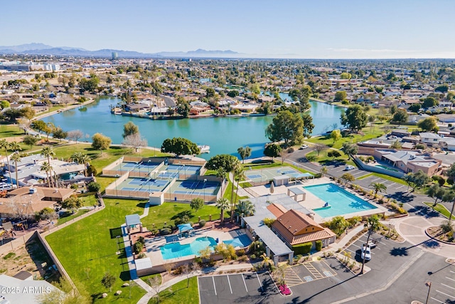 1331 W Baseline Rd Unit 360, Mesa, AZ 85202 - aerial perspective of suburban area with a water and mountain view