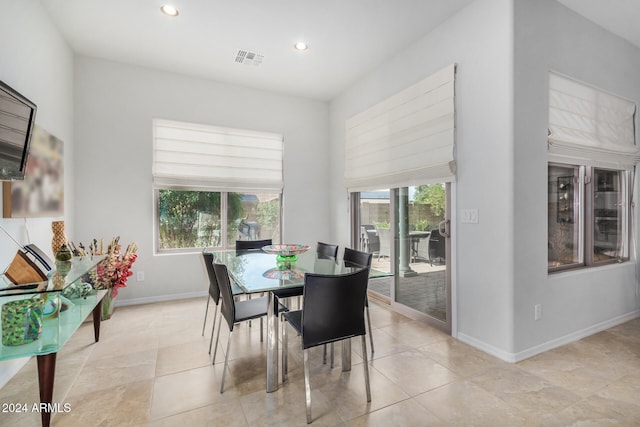 view of tiled dining area