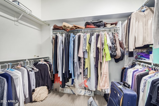 walk in closet featuring hardwood / wood-style floors