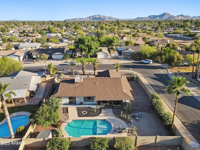 5802 E Spring Rd, Scottsdale, AZ 85254 - aerial perspective of suburban area with a pool and a mountain backdrop