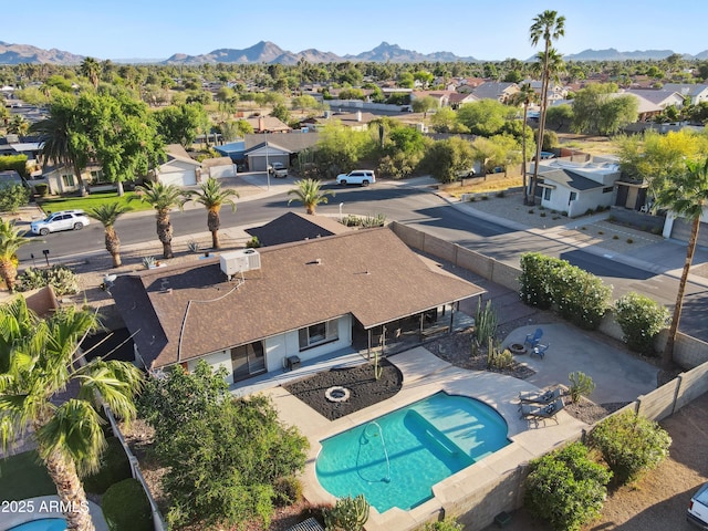 5802 E Spring Rd, Scottsdale, AZ 85254 - aerial view of residential area with a mountain backdrop and a pool area