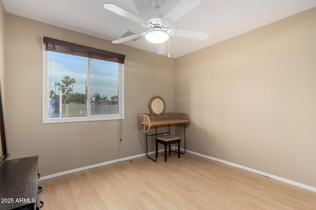 3643 E Friess Dr, Phoenix, AZ 85032 - empty room with wood finished floors, baseboards, and ceiling fan