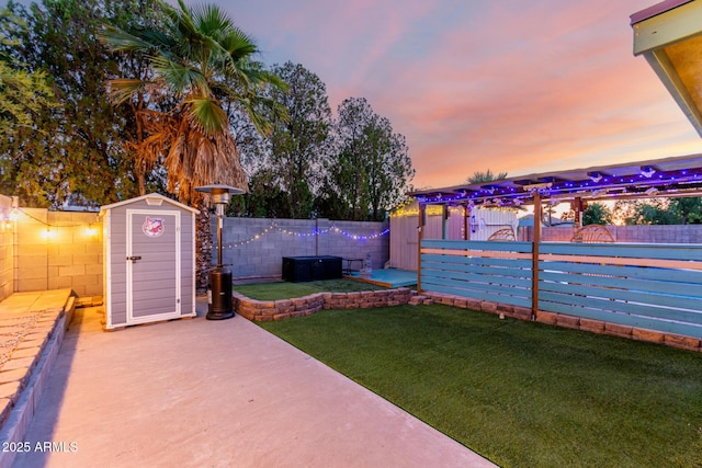 3643 E Friess Dr, Phoenix, AZ 85032 - yard at dusk with a patio area