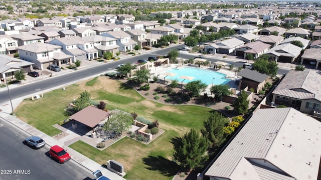 drone / aerial view with a residential view