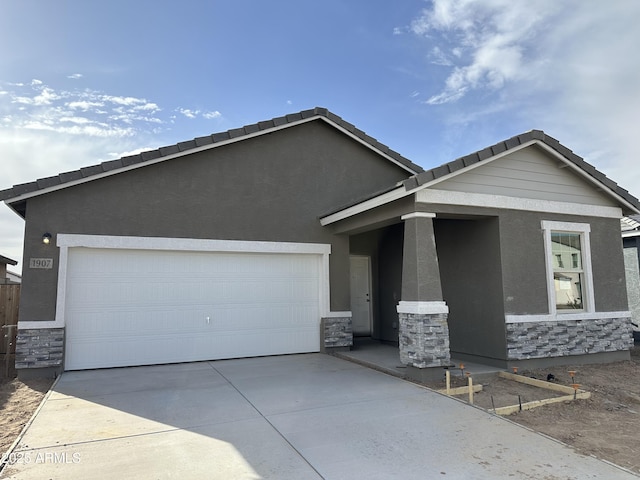 view of front facade with a garage