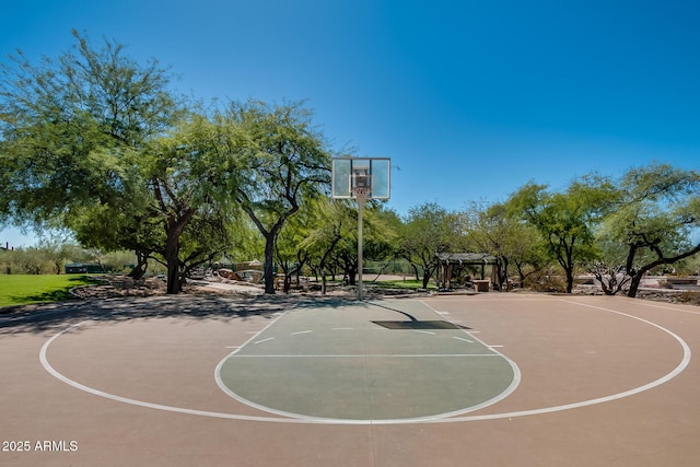 view of basketball court featuring a pergola and community basketball court