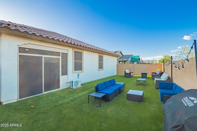 5897 N 195th Dr, Litchfield Park, AZ 85340 - view of yard featuring outdoor lounge area and ac unit
