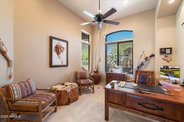 41910 N Long Cove Way, Anthem, AZ 85086 - carpeted office space with visible vents and a ceiling fan