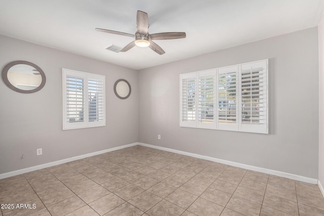 empty room with ceiling fan