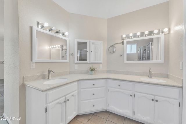 3046 E Dover St, Mesa, AZ 85213 - bathroom with double vanity and tile patterned floors
