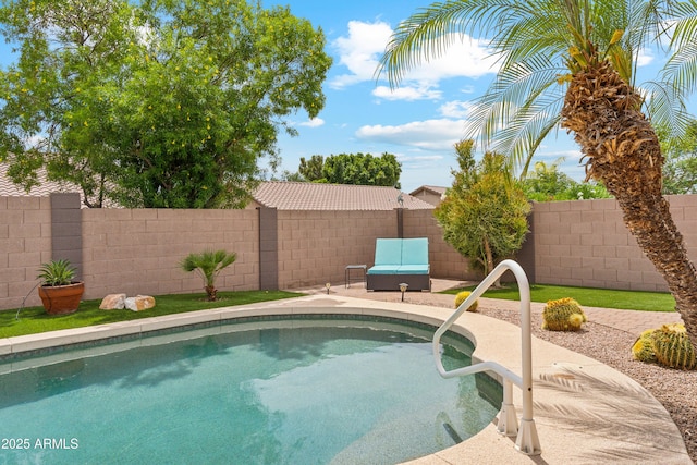 10341 E Dragoon Ave, Mesa, AZ 85208 - view of swimming pool with a fenced backyard and a patio area