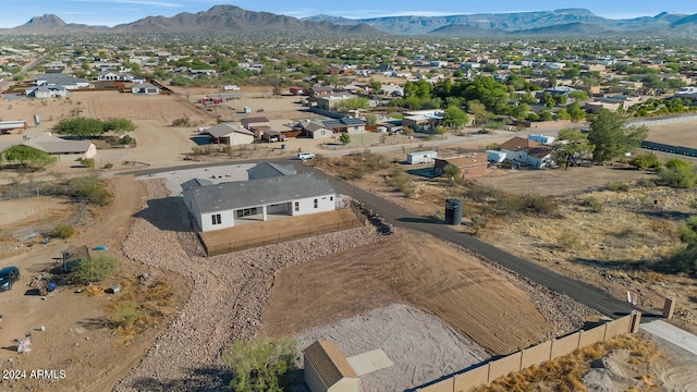 drone / aerial view with a mountain view